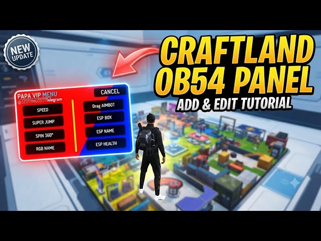 How to Add Craftland Map Panel in OB54 | Free Fire New Update Menu Tutorial 😎