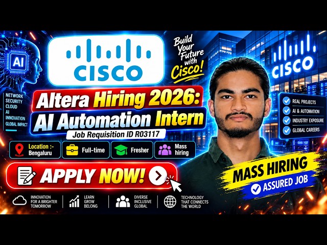 Cisco Recruitment 2026: Software Engineer Trainee | Freshers | Bangalore