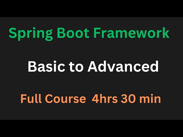 Spring Boot Framework Basic to advance // Full Course in Telegu 2023// Easy Learning Channel