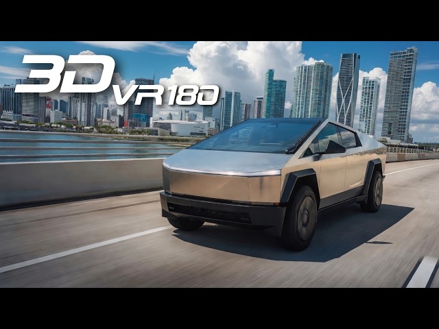 Tesla Cybertruck Autopilot Miami -3D VR 180 IMMERSIVE