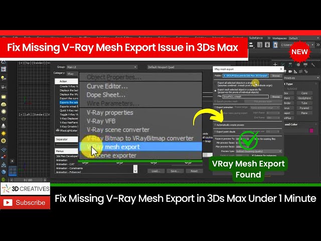 Fix Missing V-Ray Mesh Export Issue in 3Ds Max