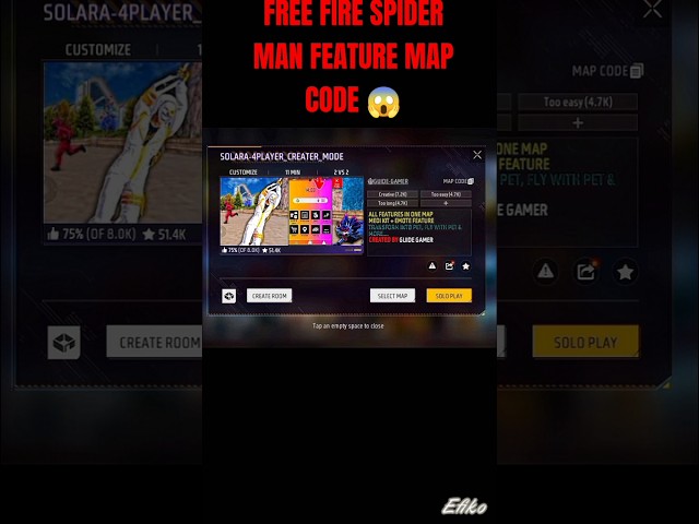 Free Fire spider man craftland map code 😱 #trending #freefire #craftland #viralshort