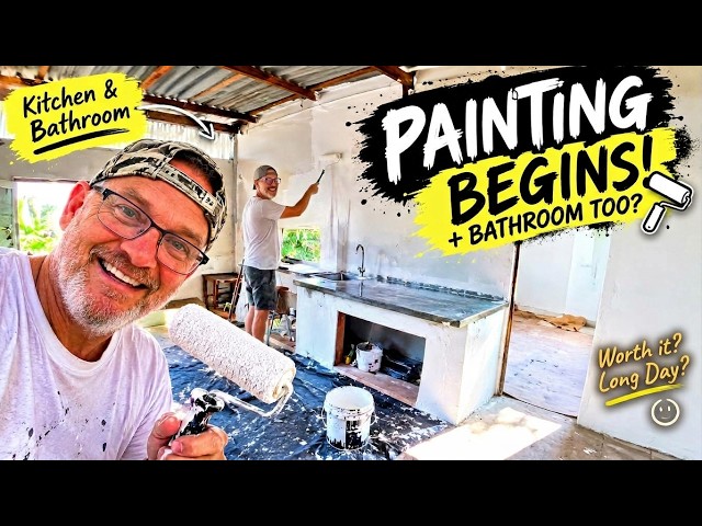 I'm Finally Painting My Kitchen & Bathroom! A LONG Day of Hard Work