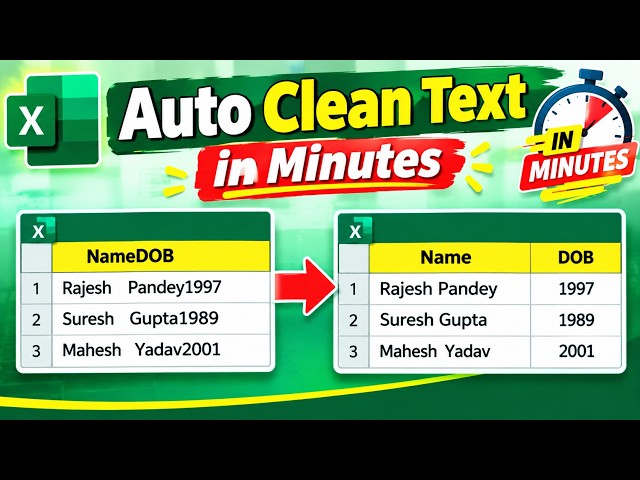 Auto Clean Text in minutes in Excel #Excel #ExcelTips #ExcelShorts #ExcelTricks #MicrosoftExcel
