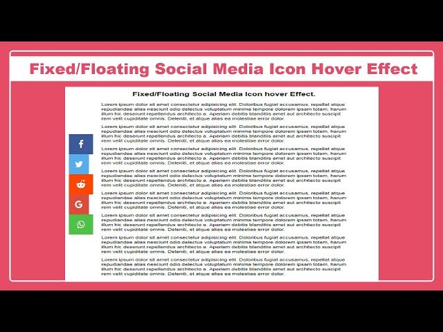 Fixed-Floating Social media Icon hover effect - Social Media Icon hover effect - sticky menu