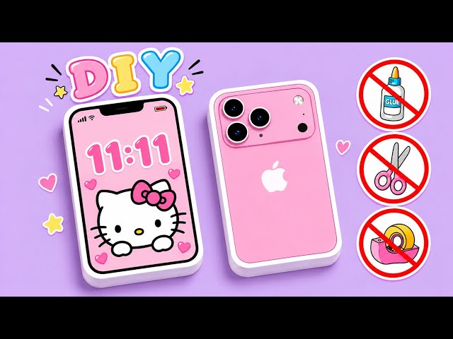 Hello kitty mini notebook | Diy phone notebook for kids | how to make easy no glue paper craft 