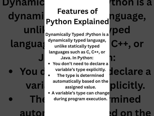 Python is Dynamically Typed