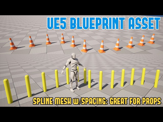 UE5 Blueprint Asset - Procedural Spline Mesh for Props That Needs Spacing/Distance (WoLD Patreon)