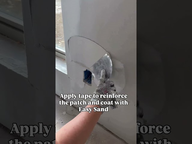 My method for pretty much every patch! Remove any broken drywall board, prefill, tape and coat. #diy