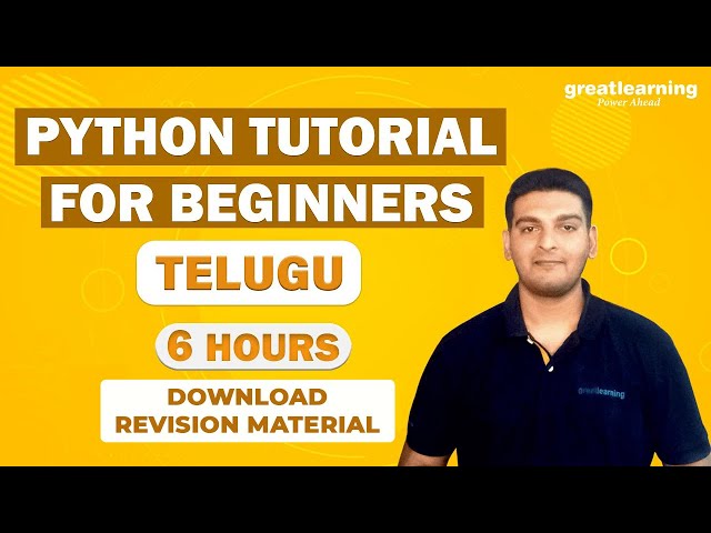 Python Tutorial in Telugu | Python in Telugu | Python Tutorial for Beginners | Great Learning