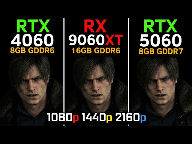 RTX 4060 vs RX 9060 XT vs RTX 5060 | Test in 15 Games | DLSS 4 vs FSR 4.1 | 1080p, 1440p, 4K