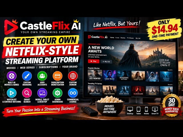 CastleFlix AI Review 2026 | Build Your Own Netflix-Style Streaming Platform for $14.94