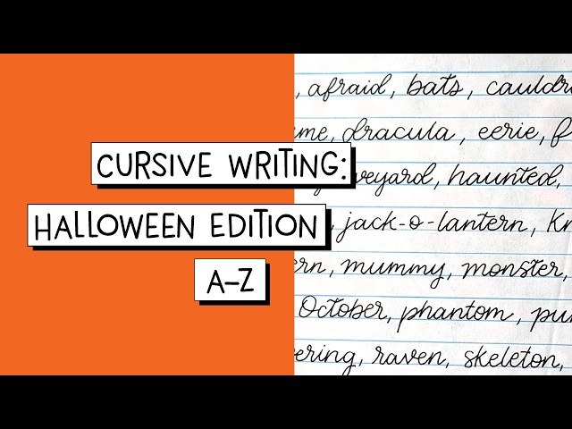 Writing Halloween Words in Cursive A-Z // Satisfying English Handwriting Practice