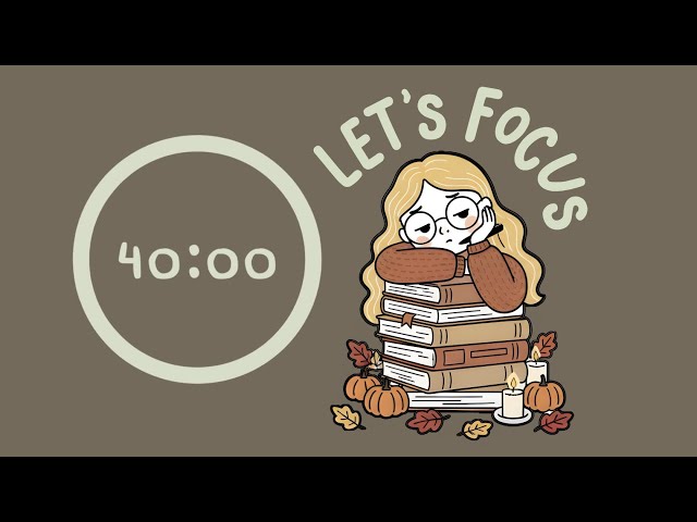 2-HOUR STUDY WITH ME | Pomodoro timer 2x40 | Study & Work | Library Ambience ♡