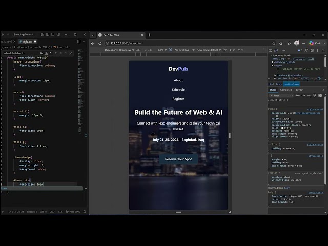 Media Query | Responsive Design for an Event Landing Webpage