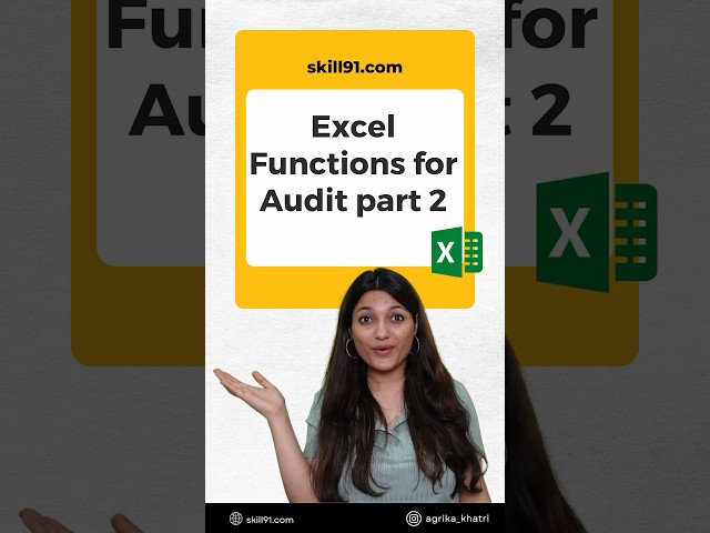 Top Excel Functions for Audit Part 2 | Excel for Beginners #excel #shorts