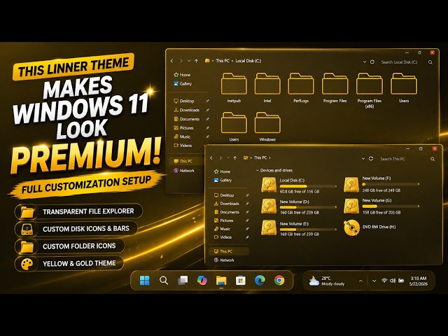 This Linner Theme Makes Windows 11 Look PREMIUM! 💛✨ Full Customization Setup | ®™ |