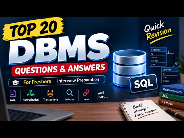 Top 20 DBMS Interview Questions & Answers 🔥 | Most Asked DBMS Questions for Freshers