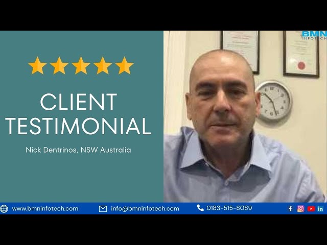 Client Testimonial | Nick Dentrinos (FinanceMart, NSW Australia ) | BMN Infotech Private Limited