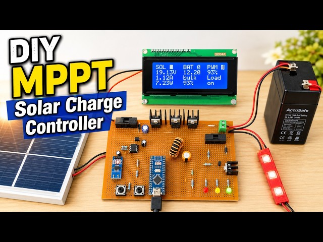 DIY MPPT Solar Charge Controller using Arduino | 24V Solar Panel, 12V Battery, 50 Watt