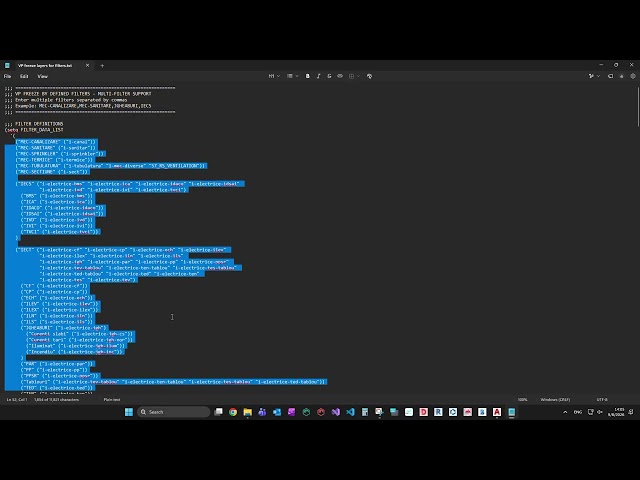 ACT - Script Demo - QE VP FREEZE FILTER How to edit script