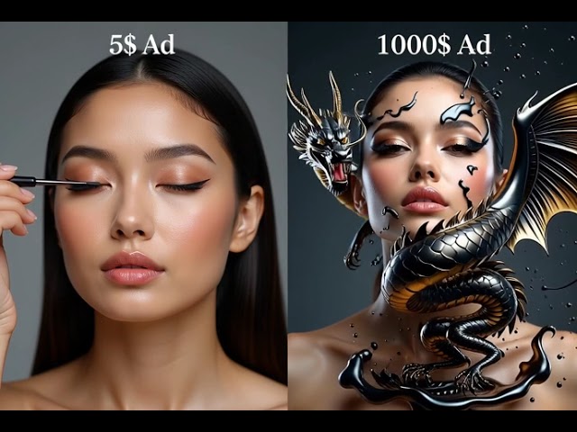 5$ VS 1000$ Commercial #AIADS  #advertising #skincare #shorts @MaybellineNYME @MrBeast