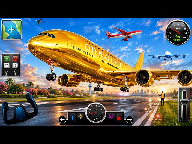 Flight Airplane City Pilot Simulator - Plane Boeing Emergency Landing Android Gameplay #2