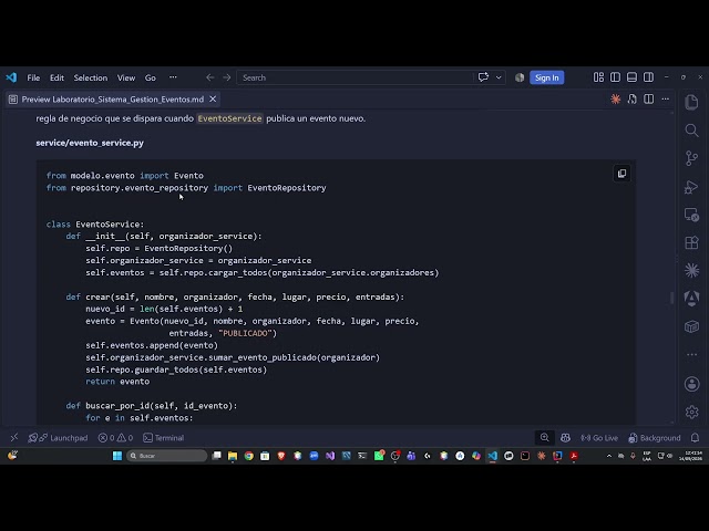 Implementation of Service Classes and Options Menu