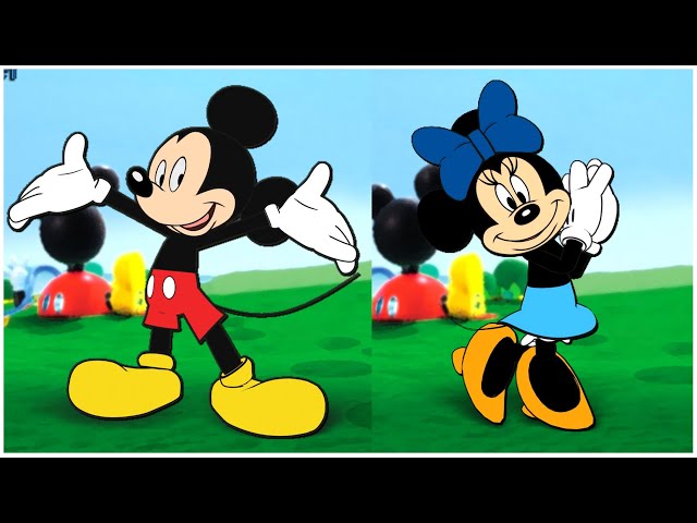 Mickey Mouse & Minnie Mouse Toon 3D Model Animation Clips