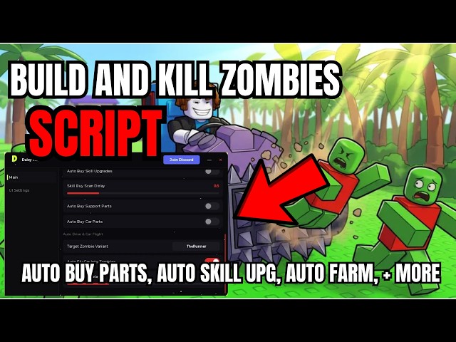 [ NEW ] Roblox Build and Kill Zombies Script | Auto Farm, Auto Skill Upgrade, Auto Buy Parts, + More