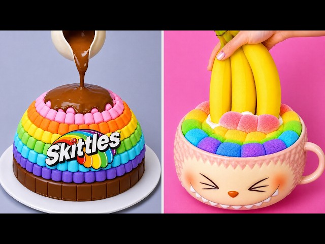 Colorful Chocolate Cakes | Watch the Rainbow Melt Away 🌈 Kreasi Dessert yang Memuaskan 👀