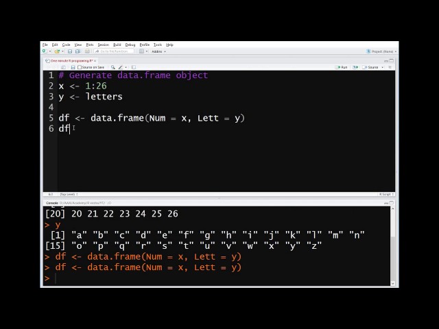 R Programming - Generate data.frame object