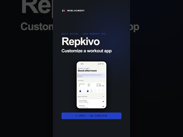 Customize a React Native Workout App in 4 Steps | Repkivo #Shorts