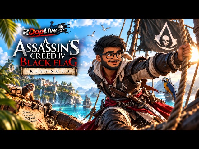 Assassin's Creed Black Flag Resynced | Day 2 Playthrough | 🔴 LIVE