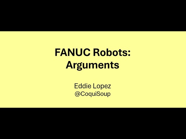 FANUC Robot Programming: Argument Registers and Subprogram Data Passing