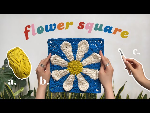 how to crochet a daisy granny square 🌼