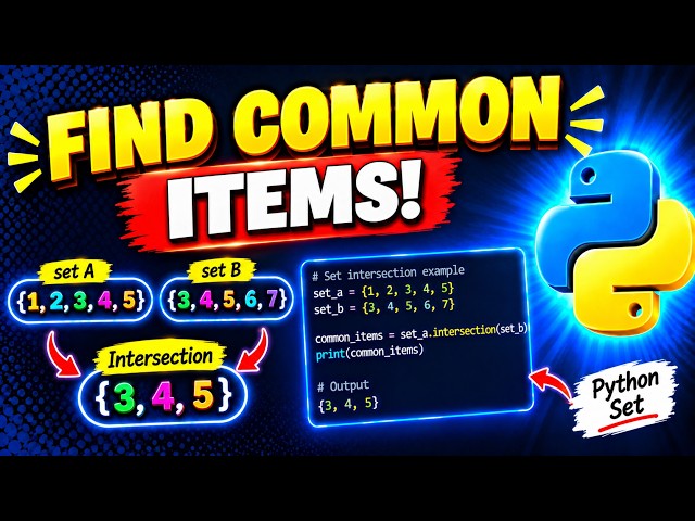 What is Intersection() Method in Python Set? | Find Common Items | Python Tutorial for Beginners