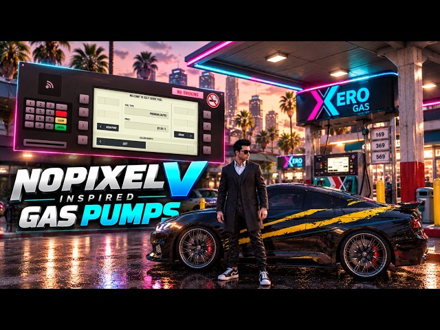NoPixel V Inspired Gas Pumps | Real Nozzle + Pump Screen | FiveM Script