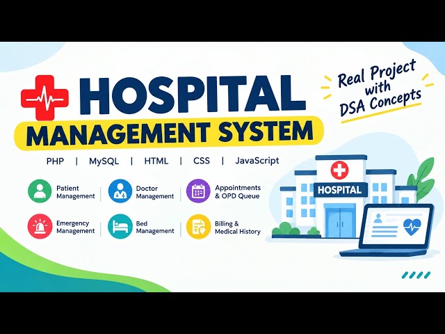 Hospital Management System (DSA Concepts used) [HTML, CSS, JS, PHP]#html5 #css #dsa 
