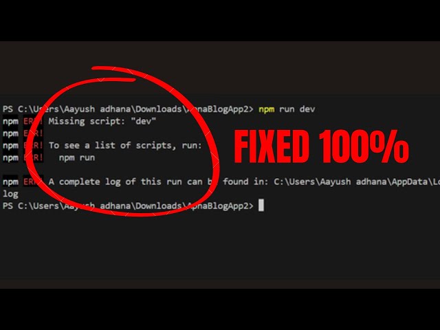 npm run dev error react solved | npm run dev not working || npm run dev not working react