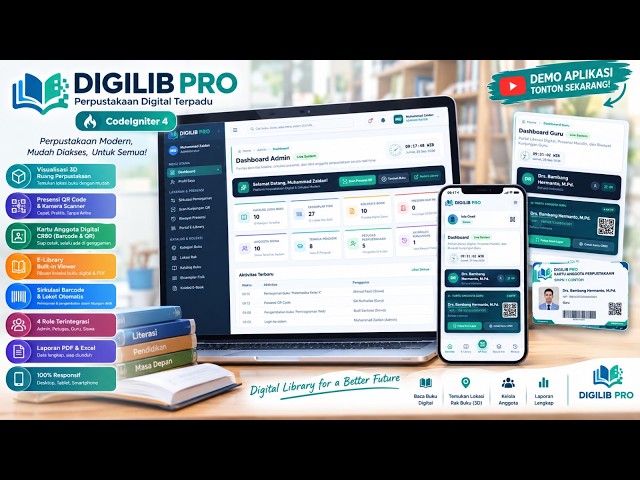 Demo Source Code DigiLibPro - Sistem Informasi Perpustakaan Digital Modern Menggunakan CodeIgniter 4