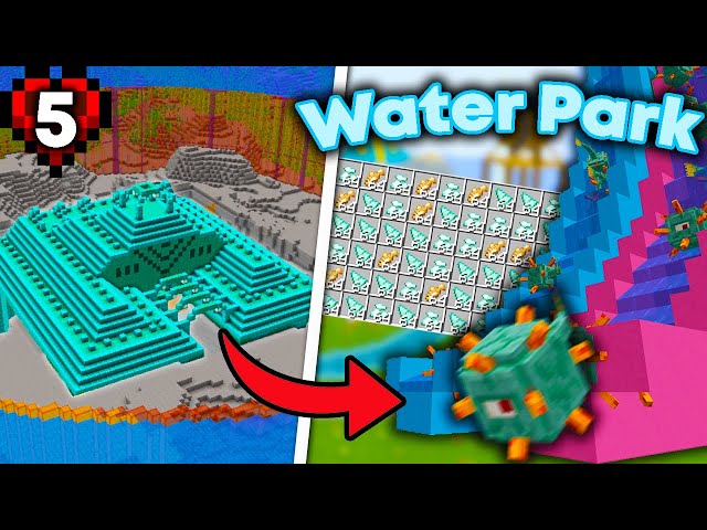 I Turned a Guardian Farm into a Working Water Park (Hardcore Minecraft)
