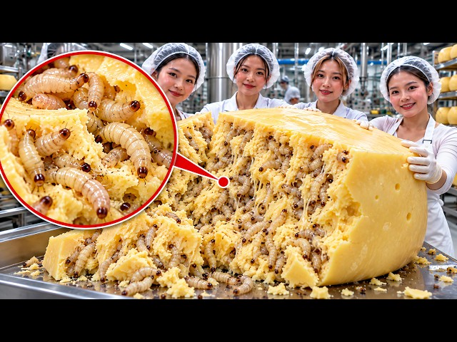 How Thousands of Casu Marzu Cheese Wheels Are Made | Full Factory Process