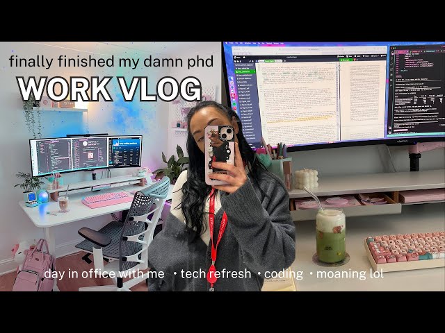 bioinformatics VLOG • FINISHED my phd • coding, setup + office days 💻☁️🌱