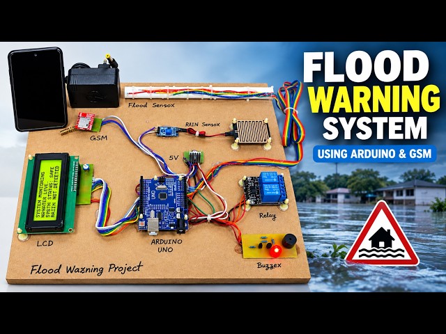 Smart Flood Warning System Project Using Arduino & GSM | BTech Project