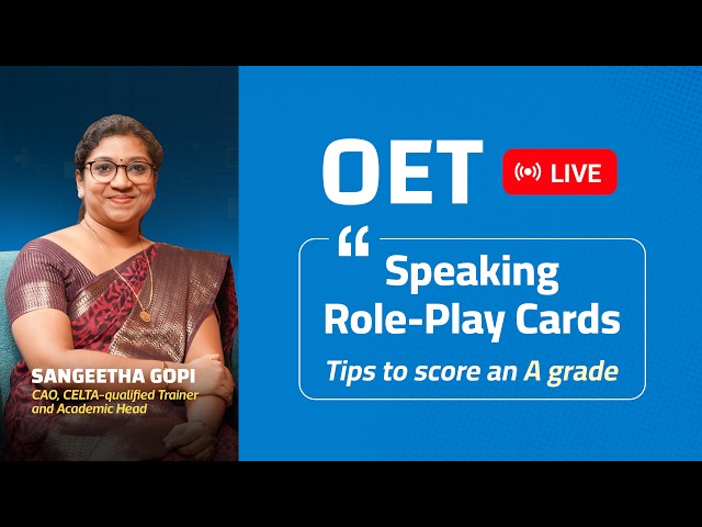 OET Speaking Role-Play Cards | Tips to Score an A Grade | LIVE