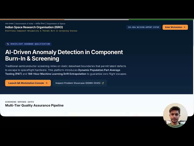 SIH26170 | AI-Driven Anomaly Detection in Component Burn-In & Screening | Full Prototype Demo