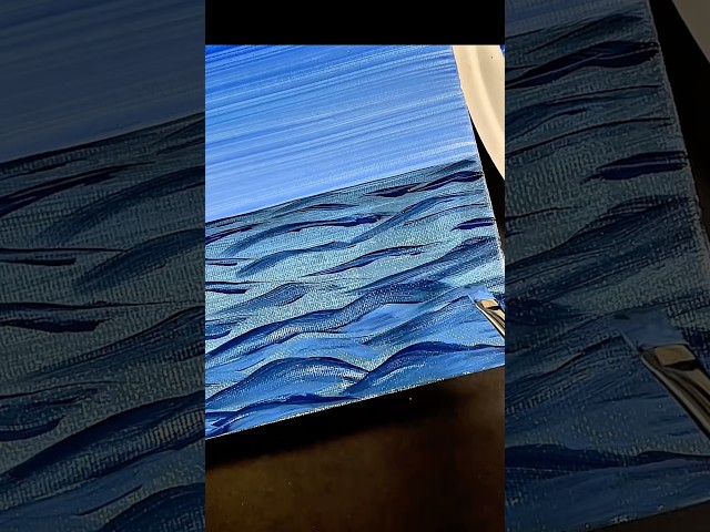 Easy Ocean Waves Painting Tutorial 🌊 | Ocean Waves & Seascape Canvas Painting for Beginners