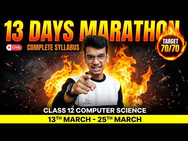 70/70 in 13 Days! Class 12 CS Marathon 🔥| Nitin Paliwal