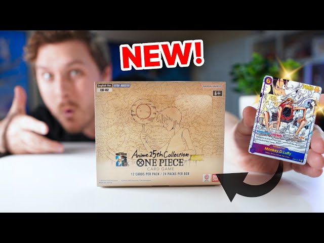 EB02: One Piece set has a NEW *Manga Rare Luffy!* (Anime 25th Collection box opening)